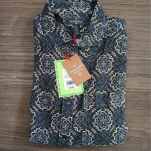 Houston White x Target Mens Long Sleeve Button Down Black Paisley L NWT